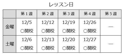 12月レッスン日